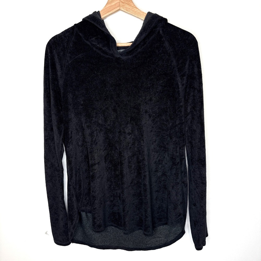 Michael Stars Pullover Fleece Hoodie Women's M Black Soft Comfy Lightweight Cozy